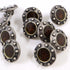 Buttons (Set of 10) - Pewter Studs | Metal | 11mm | Deep Amber